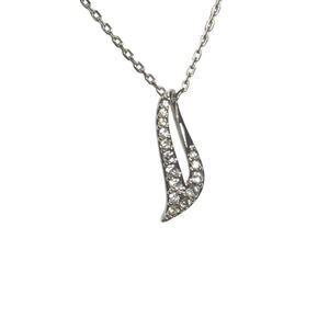 Retired Swarovski Crystal Whisp Necklace Marked Swan Logo Silver Tone